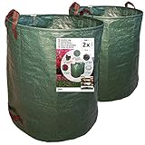 7doo Faltbarer Gartensack 2er Set 300 Liter, Garten Laubsack Selbstaufstellend, ​2nd Generation Gartenabfallsack Stabil. Reißfest, Gartensäcke Grünabfall Wiederverwendbar. Profiprodukt Aus PP.