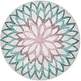 Nicole Knupfer Mandala Runde Teppich Vintage Boho Waschbar Teppich für Wohnzimmer Schlafzimmer Badezimmer Küche Beach Dekor (A2,60X60cm)