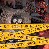 Halloween Deko Garten Warnband Rolle Dekoration Gruselig Warnung Absperrban Outdoor Party Deko Gartendeko Accessories Bitte Nicht Eintreten, Nicht klebend, Gelb - 25 m