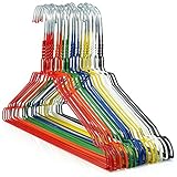 Hangerworld 50 Verzinkte Drahtkleiderbügel aus hochwertigem Metall mit bunter Pulverbeschichtung in Regenbogenfarben, Bügelbreite 40,2 cm/Drahtstärke 2,337 mm, extrem platzsparend, ideal für jegliche Art von Kleidungsstücken, hergestellt in Österreich