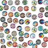 PandaHall 70 Styles Wirbel Mandala Glas Cabochons Bunte Regenbogen Halbrunde Fliesen 25mm Kaleidoskop Glas Cabochons Kuppel Edelsteine Für Foto Cameo Anhänger Schmuckherstellung Handwerk Scrapbooking