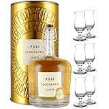 POLI CLEOPATRA GRAPPA MOSCATO 70 CL IM ETUI MIT 6 NANO GLÄSERN