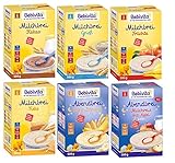 Bebivita Brei Mix 6: Milchbreie Grieß, Frucht, Keks, Kakao, Milchreis m. Apfel u Keks-Banane je 500g