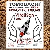 Winterfutter Koi, Gesundheitsfutter Koi, Tosaifutter sinkend, VitaliSan Monoglyceride, gut für Futterverwertung, Verdauung, Stoffwechsel, Immunsystem, hochverdaulich, arktische Rohstoffe 3mm 1kg