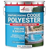 Schwimmbadfarbe - Farbe für Pools und Becken aus Polyester, Beton, Fliesen - ARCAPISCINE - weißer Pool - 20kg bis zu 65m² für 2 Schichten