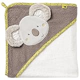 Fehn 064179 Kapuzenbadetuch Australia – Bade-Poncho aus Baumwolle mit süßem Koala für Babys und Kleinkinder ab 0+ Monaten – Maße: 80 x 80 cm