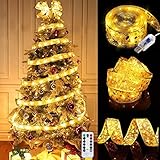 Weihnachtsband Lichter,5M 50 LED Glänzende Band Lichterkette,Schleife Weihnachtsbaum Lichter,Weihnachtsbaum Band,für Indoor Outdoor Weihnachtsbaumschmuck,Party,Hochzeit,Urlaubsdeko