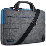 DOMISO 12,5-13 Zoll Wasserdicht Laptop Tasche Aktentasche Tragetasche Schultertasche mit USB Ladeanschluss für Apple 13' MacBook Pro/MacBook Air / 12.9' iPad Pro/Lenovo, Blauer Reißverschluss