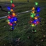 Cockjun Solar Baum Weihnachtsbeleuchtung Außen,75cm Solar LED Lichterbaum pfahl, Wasserdicht Weihnachtsdeko,Weihnachten Beleuchtung Leuchtbaum für Garten, Terrasse, Hof Weihnachten Party Dekoration