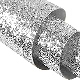 DHHOUSE Silber Glitzer Tapete, Pailletten Glitzer Selbstklebend tapete (Silber)