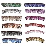 minkissy 6 Paar Glitzerwimpernverlängerungen Falsche Wimpern Glitzerwimpern Make-Up Wimpern Für Wimpernverlängerung Weihnachtsfeier