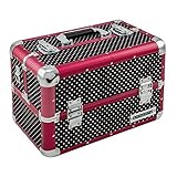 anndora Beauty Case Kosmetikkoffer Schmuckkoffer 21 L - Alu rot schwarz Punkte