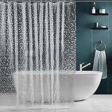 SPARIN Duschvorhang 120x180 transparent mit Gewicht Magnet unten, durchsichtig Duschvorhänge Antischimmel für Badewanne, Eva wasserdicht Shower Curtains, Badvorhang mit 12 Duschvorhangringen