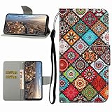 Miagon Hülle für iPhone 7 Plus/8 Plus,Handyhülle PU Leder Brieftasche Schutz Flip Case Wallet Cover Klapphüllen Tasche Etui mit Kartenfächern Stand,Totem Blume