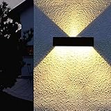 LED-Solarwandleuchte für den Außenbereich, Moderne wasserdichte IP65-Wandleuchte für den Außenbereich, quadratische Eingangsleuchte, Außenleuchte für Auf- und Abwärtsbeleuchtung für Terrasse, Flur,