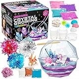 Original Stationery Grow Your Own Crystal Dinosaur Terrarium Kit, Alles-in-Einem Einhorn Terrarium Kristall-Zucht Set zum Züchten von 3 Kristallen, Kreatives Experiment für Mädchen