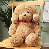 CILUA 25cm-55cm Teddy Hund Puppe Plüschtier sitzend Pudel Puppe niedlich Kinder Mädchen Plüsch Kissen Raumdekoration beige 25cm