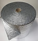 Luftpolsterfolie ALUMINIUM 50 cm x 60 m 250 my ALU Isolierung Noppenfolie Knallfolie Verpackungsfolie Blisterfolie Polsterfolie Isolierband Isolierungsfolie Wärmehaltung Isolierfolie