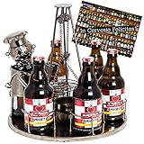 Brubaker Flaschenhalter Grillmeister mit Schwenkgrill Metall Skulptur mit Geschenkkarte