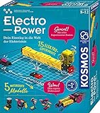 KOSMOS 620707 Electro Power, Einstieg in die Welt der Elektrizität, 5 motorisierte Modelle bauen und mit Spaß Strom-Kreise erforschen, Amazon Exclusive, Experimentierkasten für Kinder ab 8 -12 Jahre