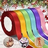 DECARETA 6 Farben Satinband Geschenkband 20mm Breit 22cm Lang Schleifenband Stoffband Dekoband Stoff Bänder zum Basteln und Geschenk Party, Hochzeit DIY Geschenkverpackung