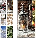 Hochwertiger Textilbanner Weihnachten/Winter – Große Auswahl – 180cmx90cm – Einseitig Bedruckt - Schaufenster Deko - Wanddeko/Textilbild/Weihnachtsdeko (Winterlaterne)