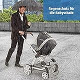 reer DesignLine RainSafe Regenschutz für Babyschale, gute Luftzirkulation, mit Reflektor-Elementen und Aufbewahrungstasche, Regenschutz für Babyschale - DesignLine