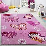 Paco Home Kinder-Teppich Für Kinderzimmer, Junge/Mädchen versch. Designs, Farben u. Größen, Grösse:80x150 cm, Farbe:Pink 11