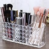 Ubitree Kosmetik Organizer 3 Fächern Schminkaufbewahrung für Parfüm Eyeliners Lippenstift Wimperntusche Acryl Kristall Makeup Pinsel Halter für Badezimmer Schlafzimmer Waschtische Büro Schreibtisch