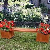 Melko Gartenbank mit Blumenkasten 180x40x40CM Garten Holz Bank Sitzbank Parkbank mit Pflanzkasten