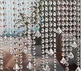 10 x 1M Türvorhang Kristall Girland Crystal Clear Acrylic Bead Garland Türvorhang hängende Partei Dekor Hochzeit DIY Dekor Anhänger Perlenvorhang ( mit Kristallen Diamant )