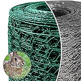 Amagabeli 1.22M X 25M Sechskant-Geflecht Drahtzaun Gartenzaun RAL6005 Grünen Maschenweite 25.4 mm Drahtgitter-Rolle Gartenzaun Kaninchendraht Metall Drahtg HC05